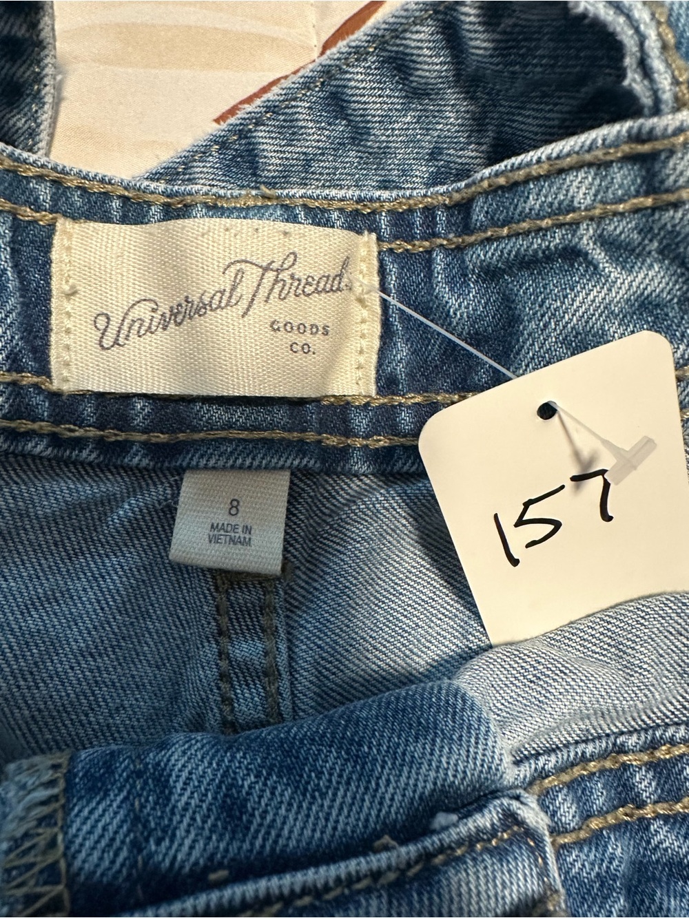 Universal Thread Women’s Size 8 Denim Overalls Wide Leg Button Front Utility - Picture 3 of 5